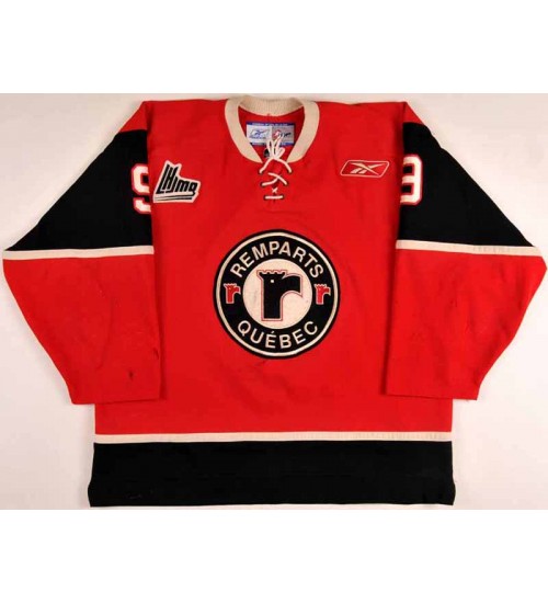 Custom QMJHL Quebec Remparts 2005 06 9 Yan Ouimet Hockey Jersey Road Red